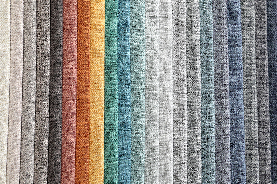 Plain weaved fabric for sofa linen melange
